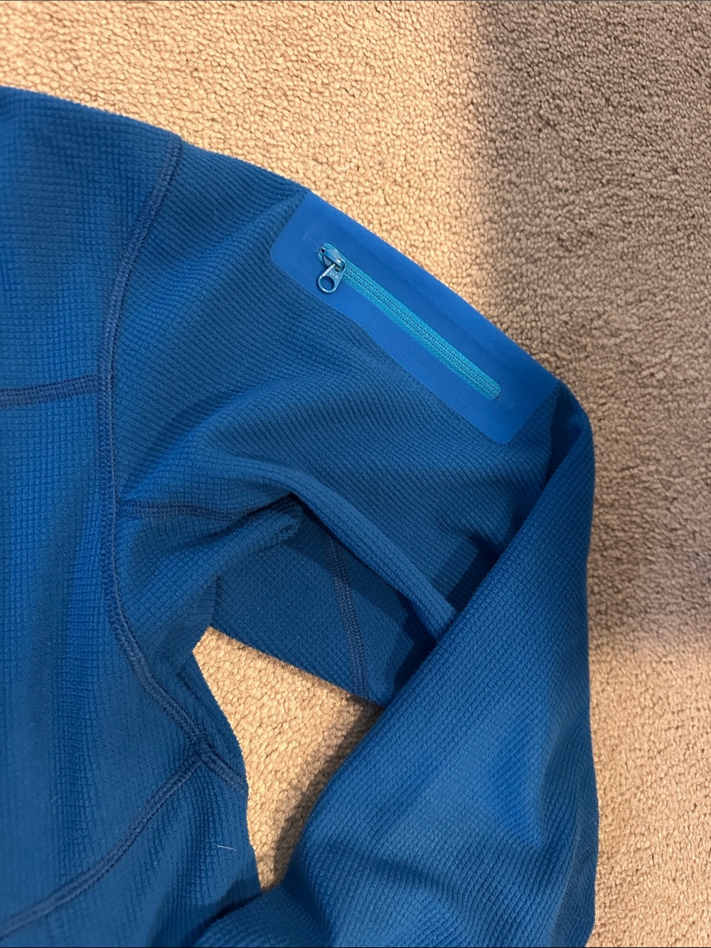 Arc'teryx Men's Large Waffle Grid Fleece Jacket - Blue - Picture 3 of 6